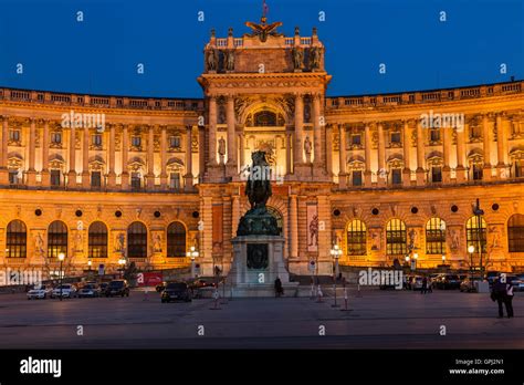 Front view to the Neue Burg (New Castle) of Hofburg palace in Vienna ...