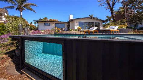 This company recycles shipping containers into backyard swimming pools