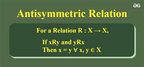 Antisymmetric Relation - GeeksforGeeks