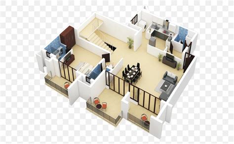 Apartment Duplex House Plan 3D Floor Plan, PNG, 600x508px, 3d Floor ...