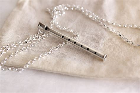 Pied Piper flute Necklace, handmade in sterling silver