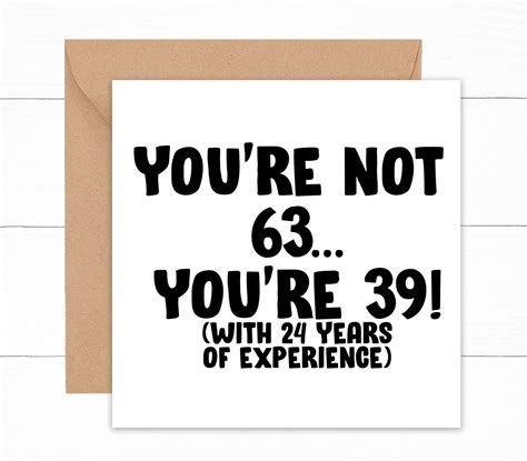 Funny 63rd Birthday Card Funny Birthday Card for 63 Year Old - Etsy