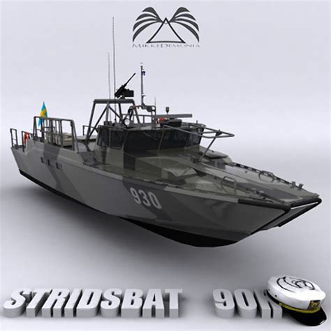 3d model stridsbat 90h