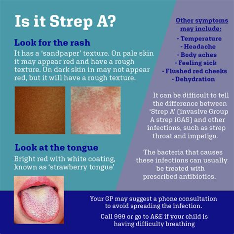 Group A streptococcal infections can cause strep throat, scarlet fever, or skin infections such ...