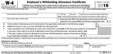 Personal Allowances Worksheet W4 — db-excel.com