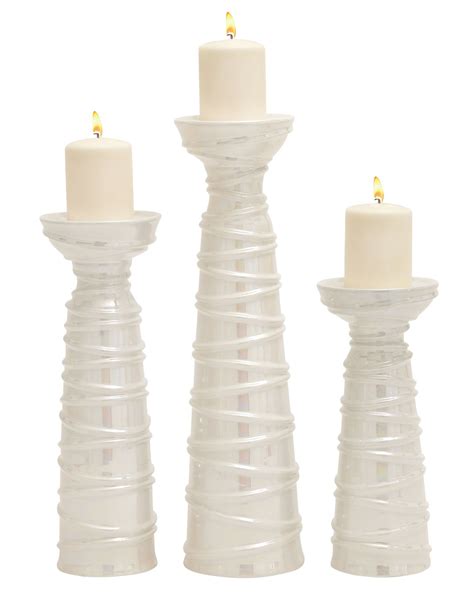 3 Piece Ceramic Candlestick Set | Candle holders, Candles, Candle holder set