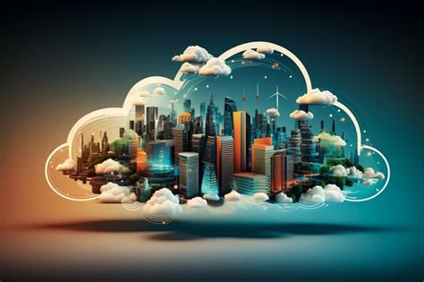 Premium AI Image | a city in the sky with clouds.