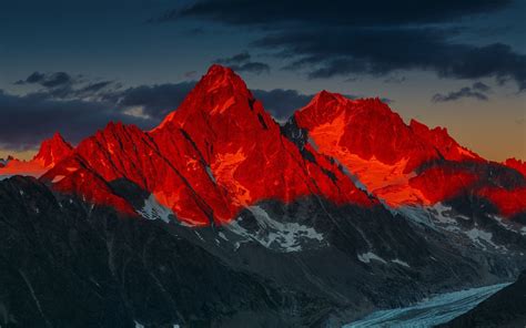 Red Sunset Over Mountains wallpaper | nature and landscape | Wallpaper ...