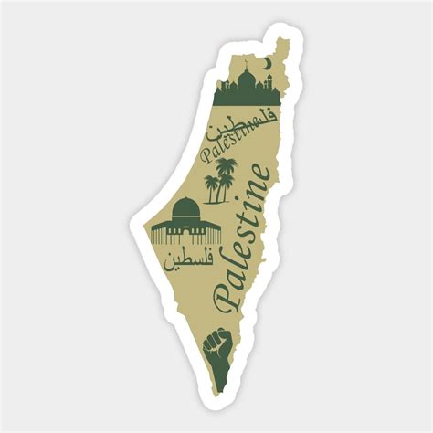 Palestine map sticker free palestine – Artofit