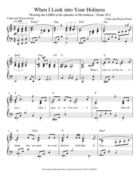 When I Look into Your Holiness Sheet music for Piano (Solo) | Musescore.com