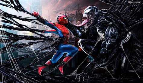 Spiderman Vs Venom Digital Art Wallpaper,HD Superheroes Wallpapers,4k Wallpapers,Images ...