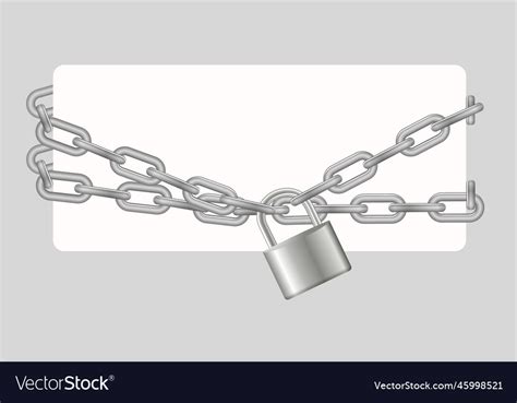 Padlock and chain gray metal Royalty Free Vector Image