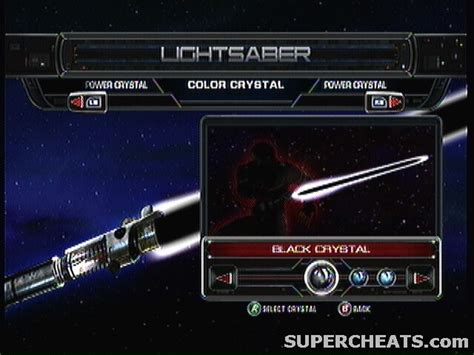 Lightsaber Crystals - Star Wars: The Force Unleashed Guide and Walkthrough