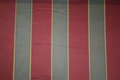 Ralph Lauren Discontinued Clarendon Stripe Moss Burgandy Fabric
