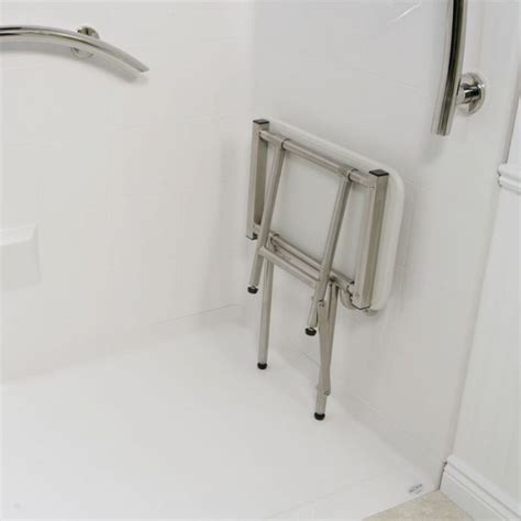 Freedom Folding Shower Seat With Legs, Padded White (18" x 15")