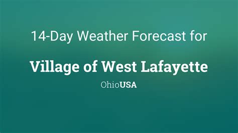 Village of West Lafayette, Ohio, USA 14 day weather forecast