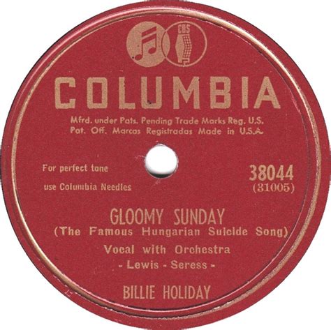 Billie Holiday – Gloomy Sunday (The Famous Hungarian Suicide Song ...