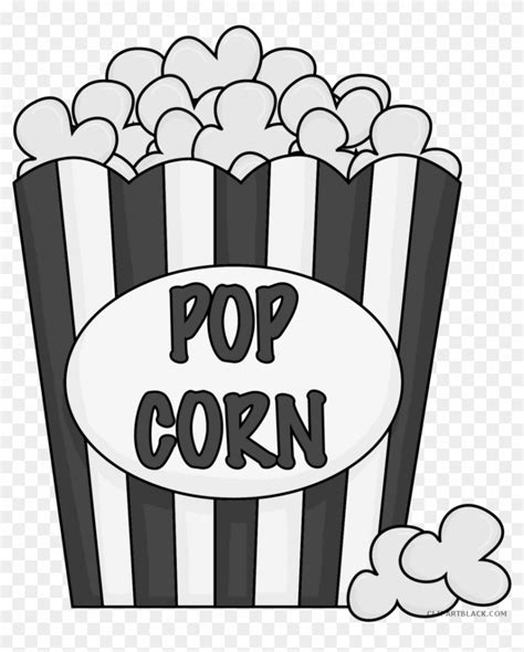 Popcorn Cartoon Black And White