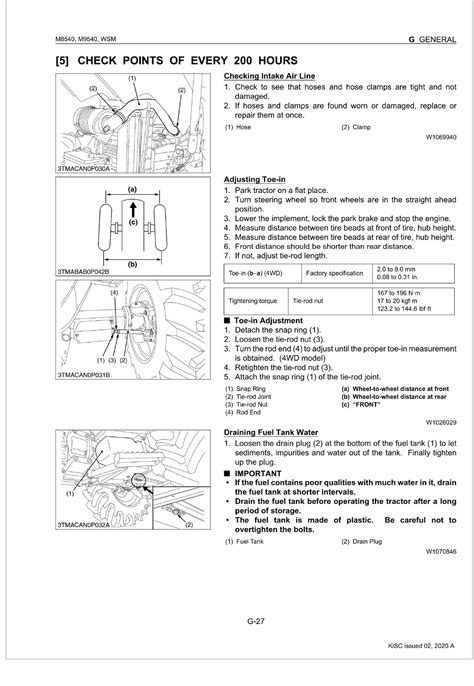 Kubota Agricultural M9540 Workshop Manual PDF EN