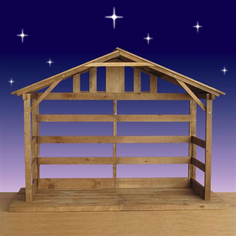 Wood Nativity Stable - Outdoor - 70in. High