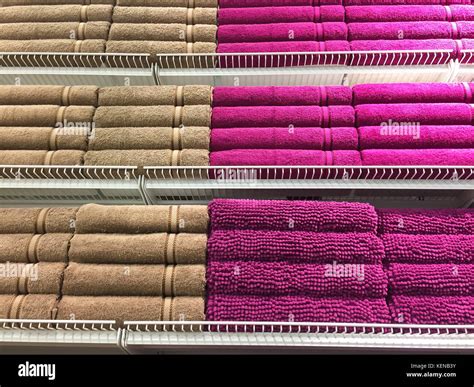 Bath towels of different colors Stock Photo - Alamy