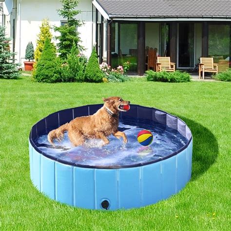 YAHEETECH Foldable Outdoor Hard Plastic Dog & Cat Swimming Pool, Blue, Large - Chewy.com