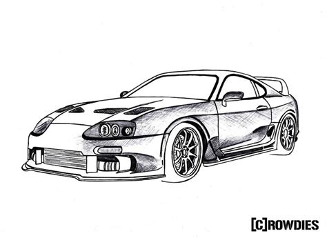 #supra #drawing #tuning #crowdies | Toyota supra mk4, Cool car drawings ...