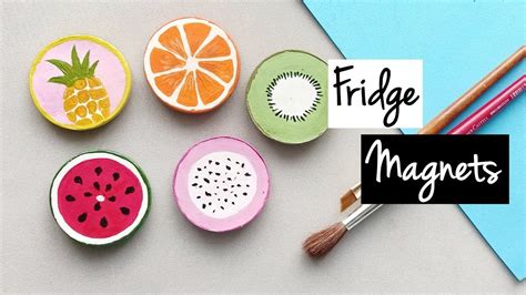 Fridge Magnets DIY - Fruits | How to make diy fridge magnets at home | Clay Magnets - YouTube ...