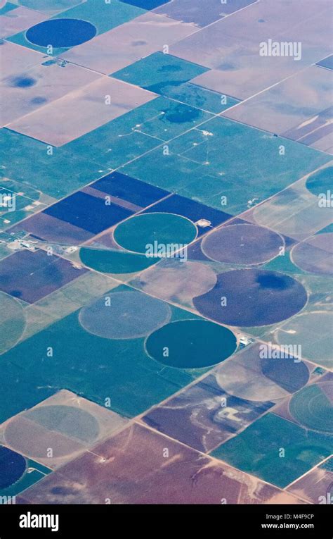 aerial view of farm land crop fields in usa Stock Photo - Alamy