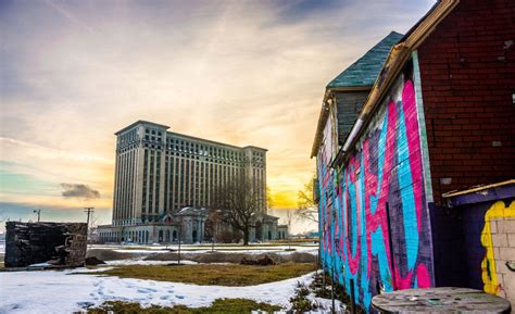 10 X 20 Detroit Michigan Central Train Station Photo With Graffiti and Street Art - Etsy