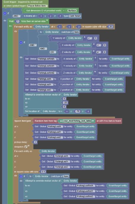 [TUTORIAL] Changing fishing loot table depending on biome/dimension | MCreator