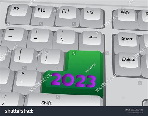 Computer Keyboard Number 2023 Closeup Electronic Stock Vector (Royalty ...