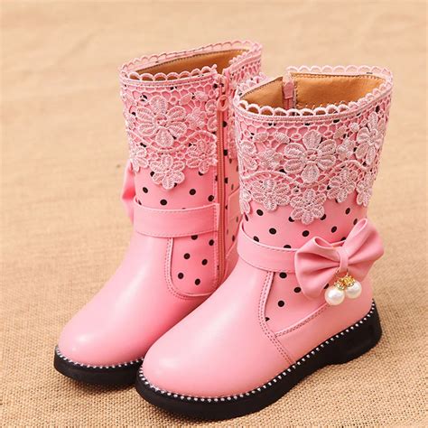 girls boots snow shoes winter kids shoe girl party children dress toddler shoes 2016 size 27~36 ...