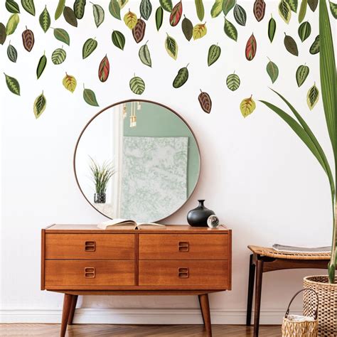 Leaf Wall Decals Botanical Leaf Wall Stickers Plant Wall - Etsy