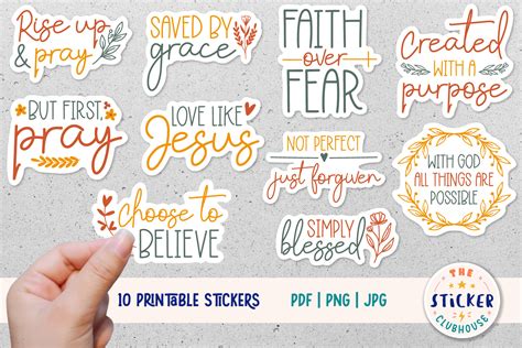 Religious Stickers | Christian Stickers Graphic by thestickerclubhouse ...