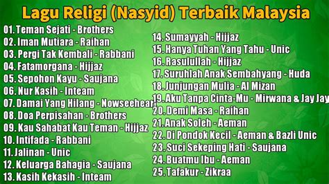 LAGU RELIGI NASYID TERBAIK MALAYSIA SEPANJANG MASA - YouTube