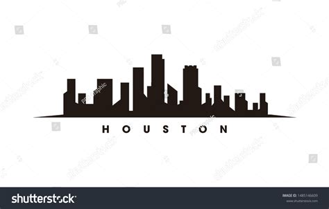 Houston Skyline Landmarks Silhouette Vector Stock Vector (Royalty Free ...