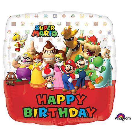 18 inch MARIO BROS HAPPY BIRTHDAY | Happy birthday foil balloons, Happy birthday party supplies ...