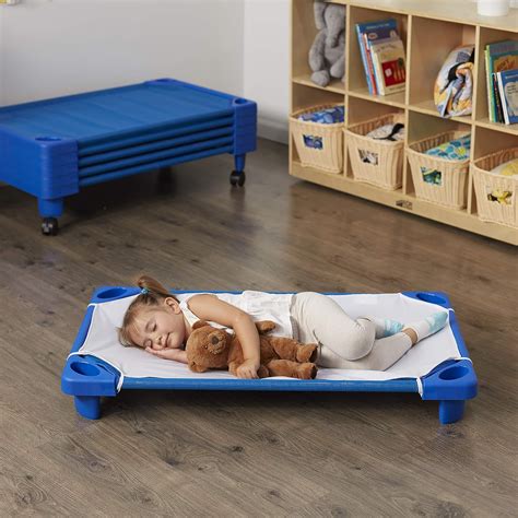 52 L x 23 W ECR4Kids Streamline Childrens Naptime Cot Stackable Daycare Sleeping Cot for Kids ...