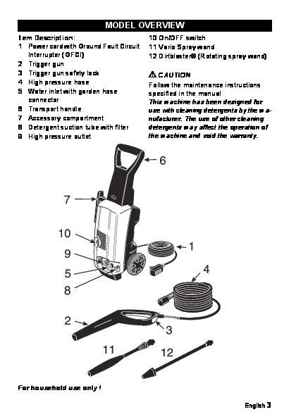 Kärcher K 3.99 M 1650 PSI Electric Power High Pressure Washer Owners Manual