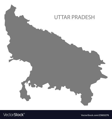 Uttar pradesh india map grey Royalty Free Vector Image