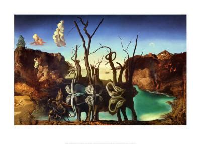 'Swans Reflecting Elephants, c.1937' Prints - Salvador Dalí | AllPosters.com