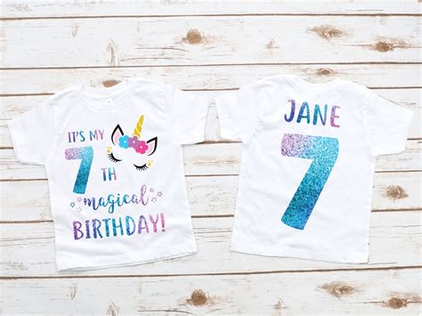 Magical Seven 7 Seventh Birthday Girl Unicorn Shirt Unicorn - Etsy