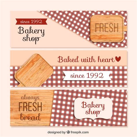 Cute bakery banners | Free Vector