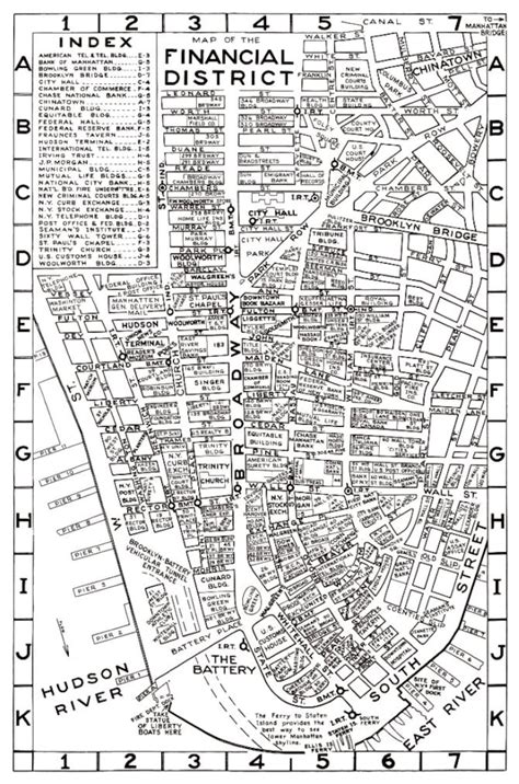 New York City Map : Financial District Map Archival New - Etsy