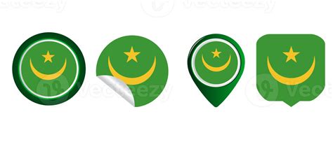 Mauritania flag flat icon symbol illustration 12932624 PNG