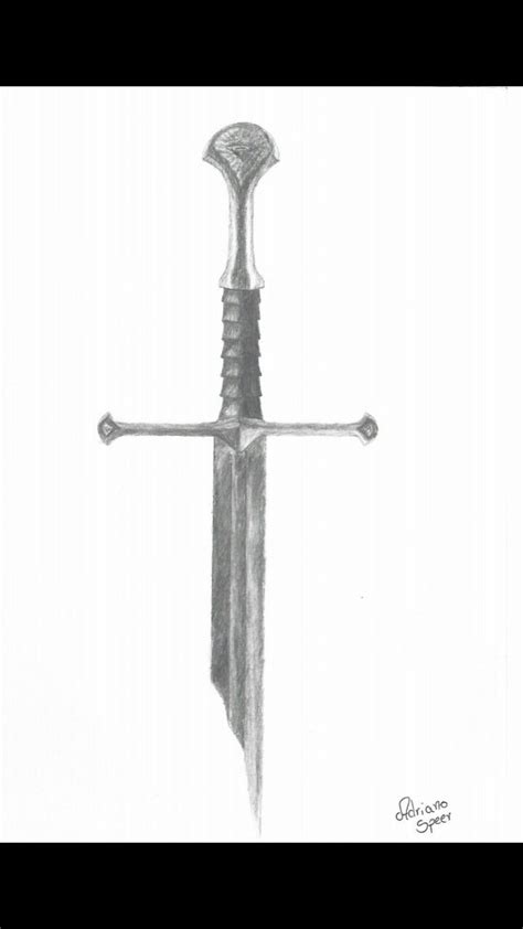 Anduril - Lord of the Rings - drawing