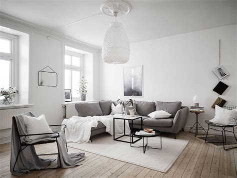 Scandinavian living room with large pendant lamp - Top 10 tips for addin… | Living room ...