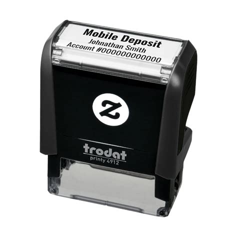 Mobile Deposit Text Name Bank Account Number Self-inking Stamp | Zazzle