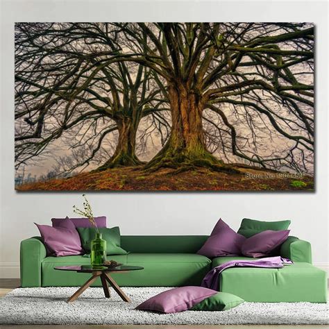 No Frame Canvas Wall Art Tree Art Painting Modular Picture HD Prints ...